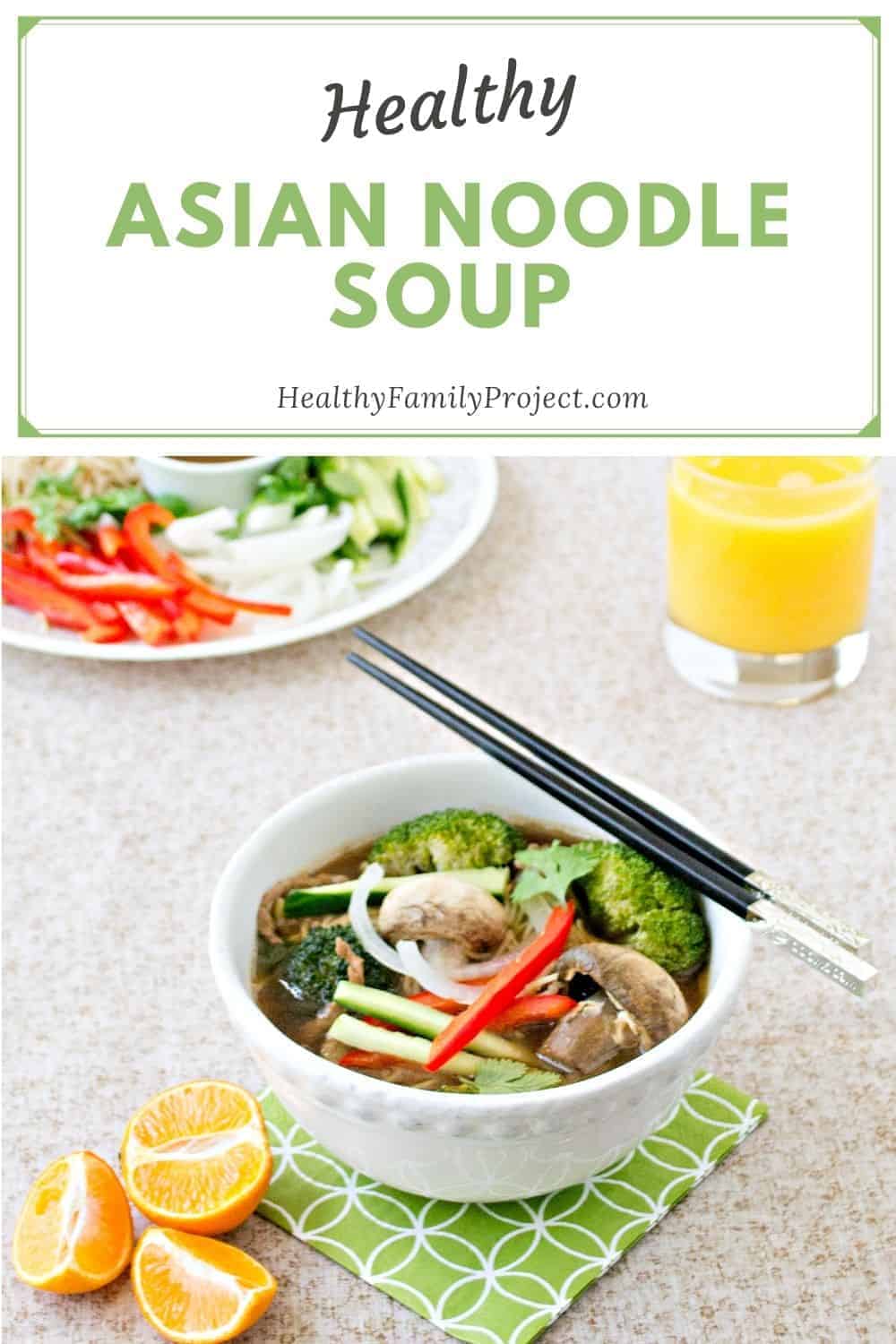Healthy asian noodle soup 
