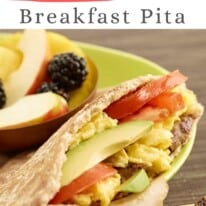 egg and sausage breakfast pita new pin