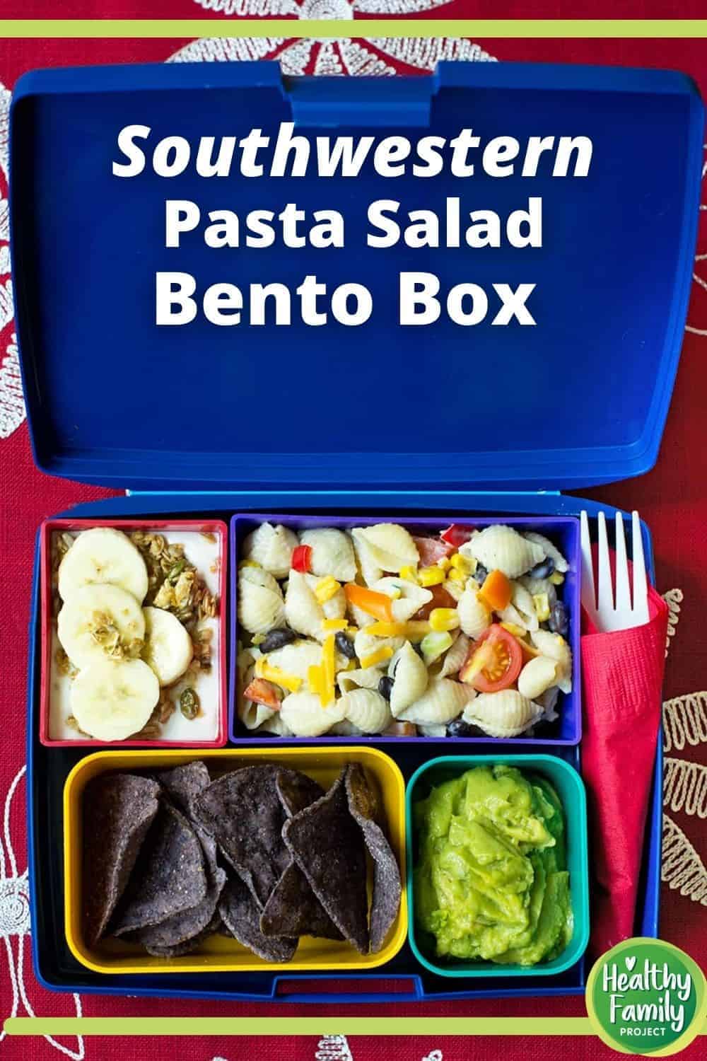 southwestern pasta salad bento box pin