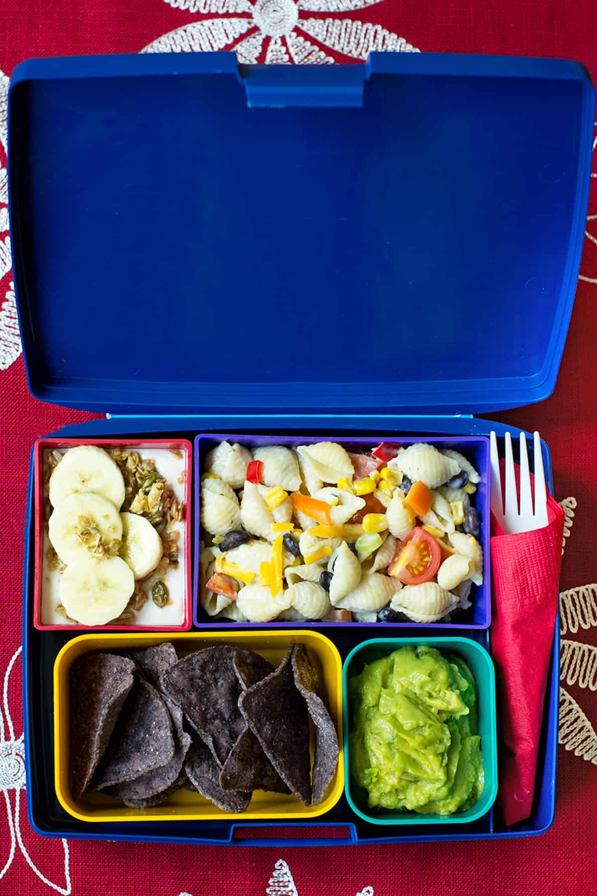 Healthy Bento Box Lunch - Brown Rice Pasta Salad 