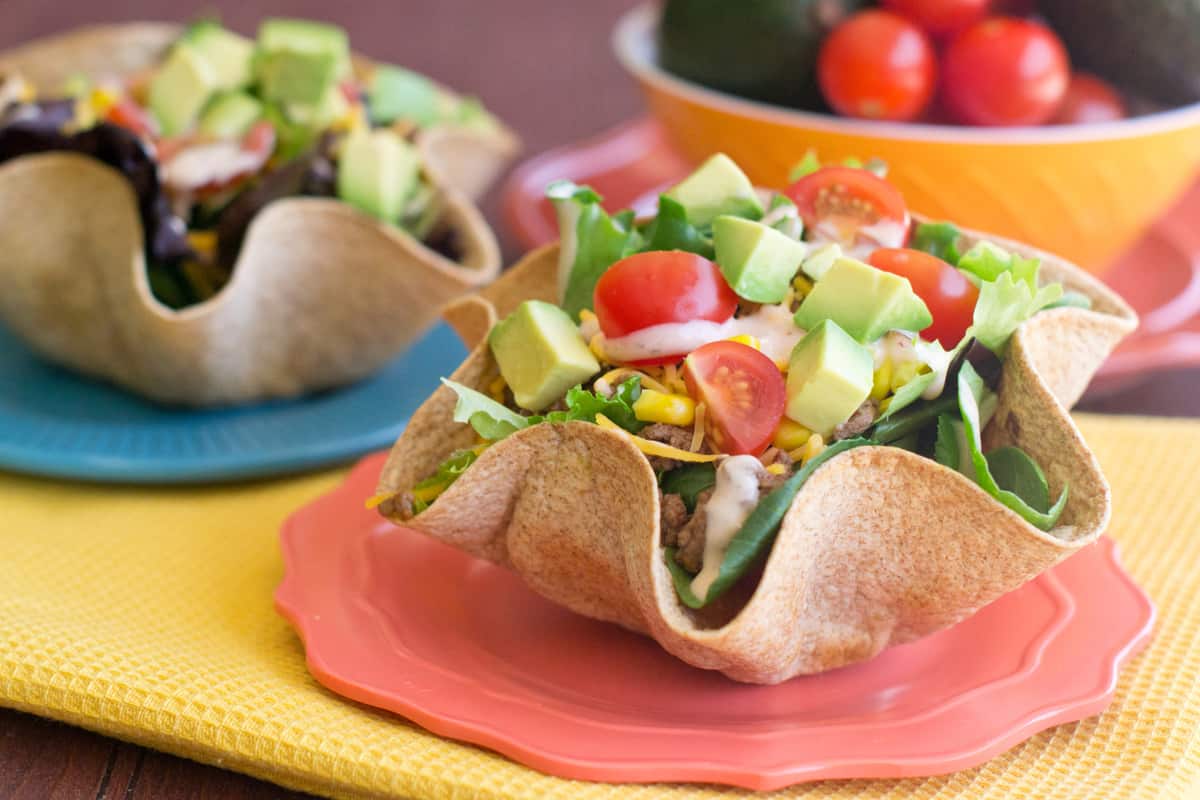 Air Fryer Flour Tortilla Bowls - Project Meal Plan