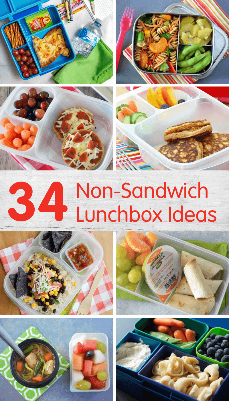 Easy Lunchboxes: 20 non-sandwich lunch box ideas for school or work. 