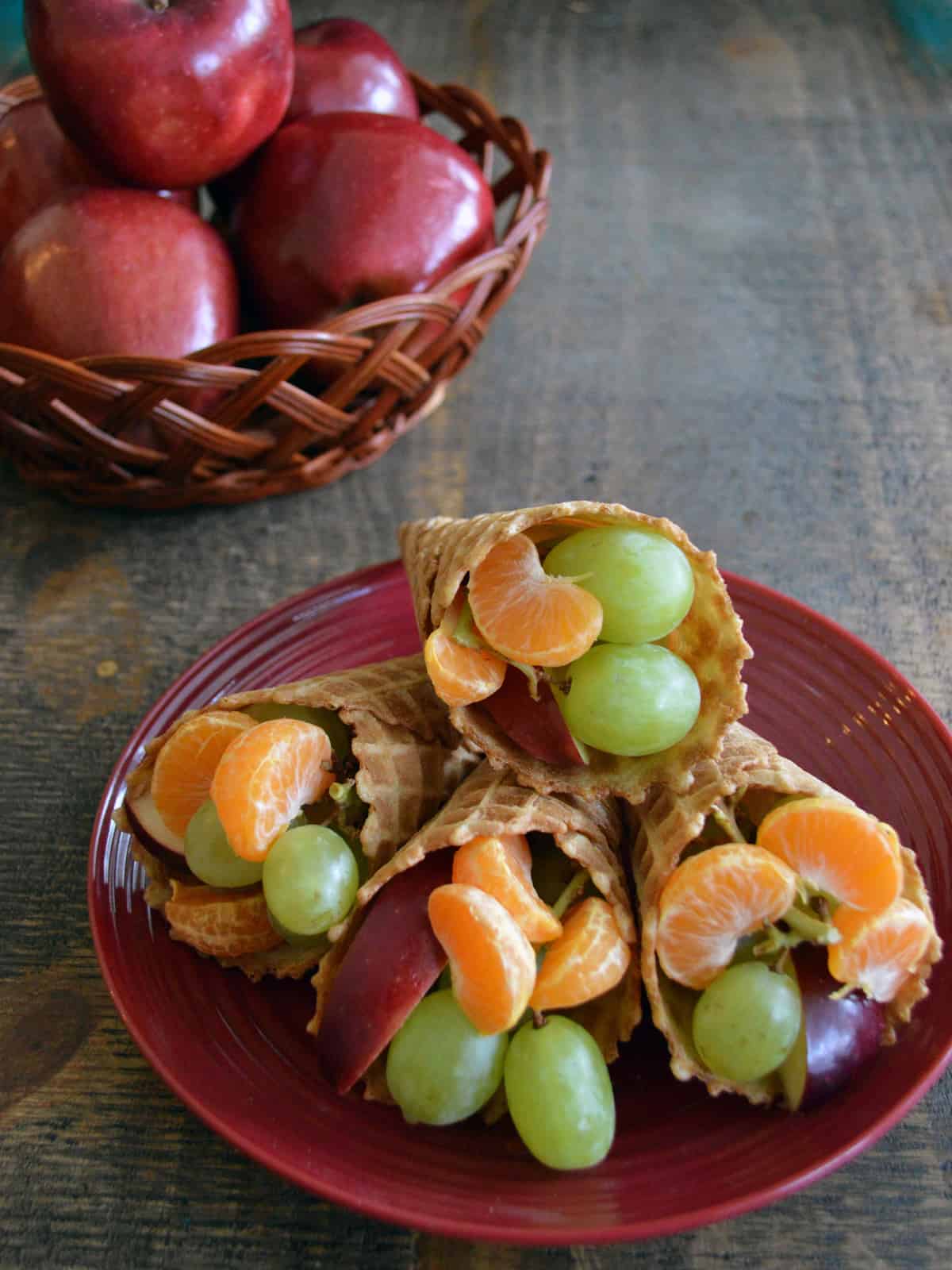 Thanksgiving Fruit Cornucopias 