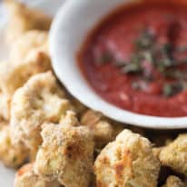 Breaded Cauliflower Bites with Pizza Dipping Sauce