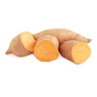 sweet potatoes on white background
