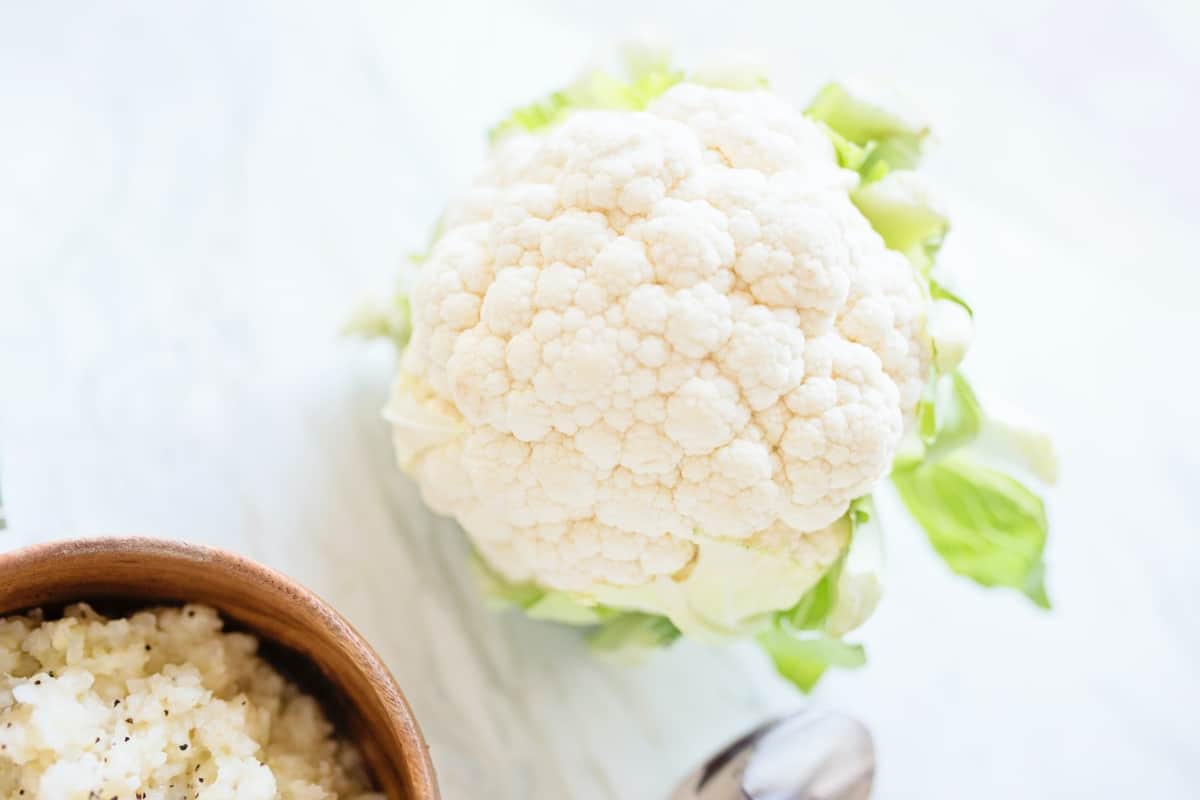 Cauliflower for riced cauliflower. 