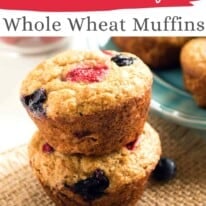 mixed berry whole wheat muffins pin