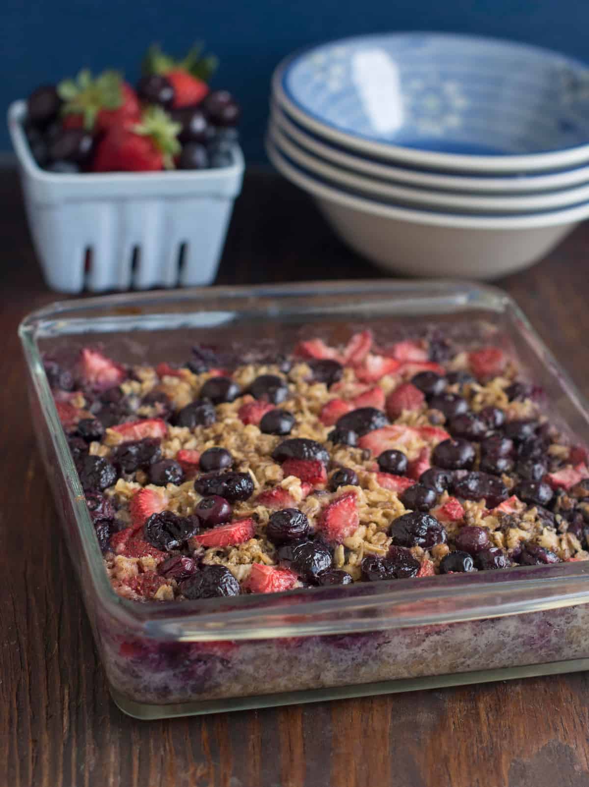 Easy Berry Cherry Baked Oatmeal