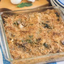 Mushroom, Kale & Chicken Quinoa Casserole