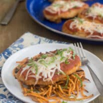 Baked Chicken Parmesan with Sweet Potato Noodles