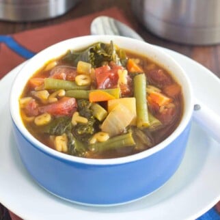 Vegetable soup in a bowl