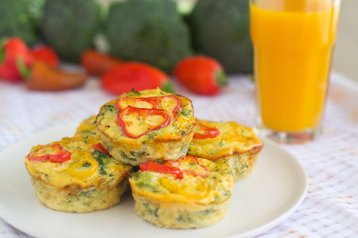 Mini Broccoli Cheese Crustless Quiches