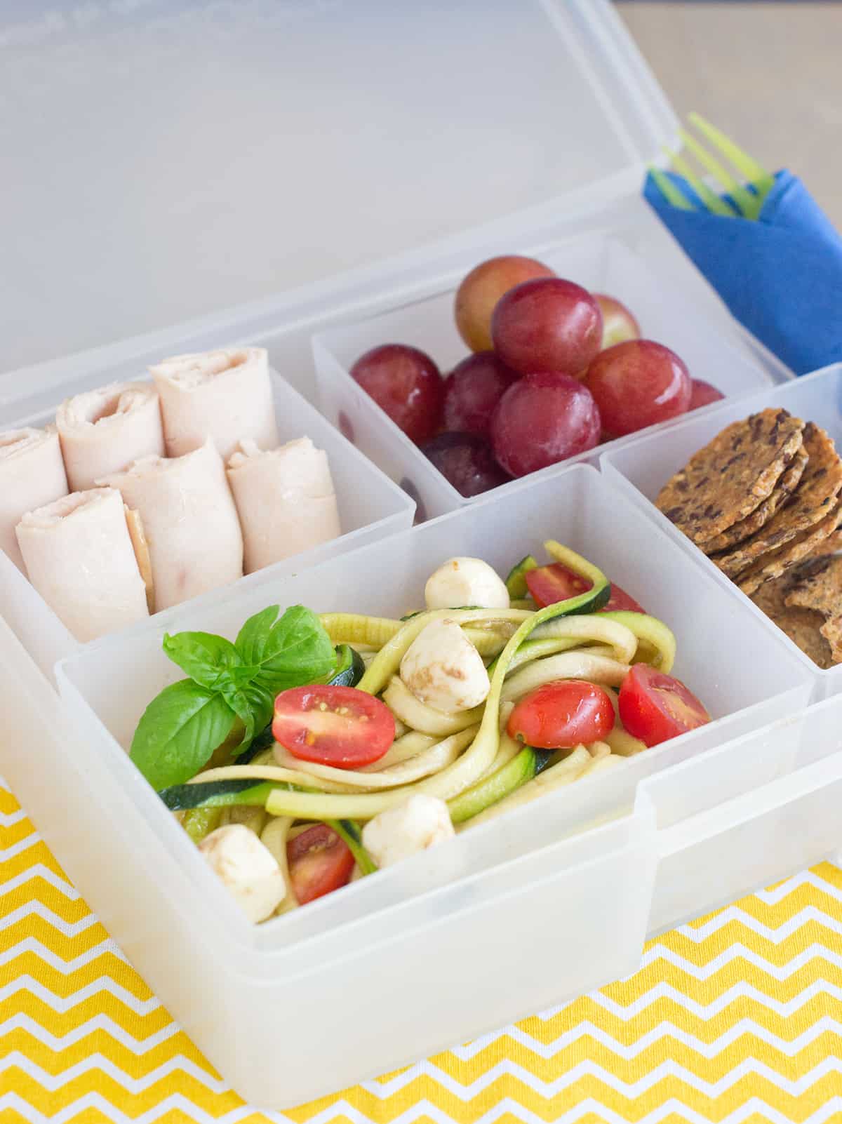 Caprese Zoodle Salad for the lunchbox  