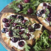Cherry and Goat Cheese Flatbread Pizza