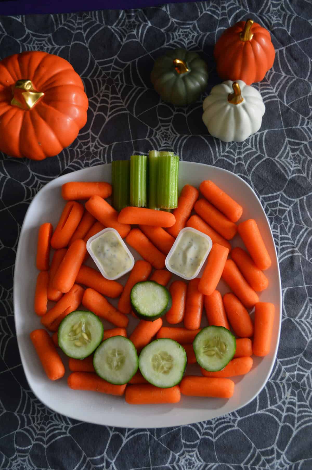 How To Make An Easy Jack o’ Lantern Veggie Tray | Healthy Family Project