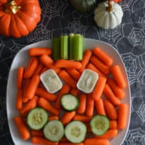 How To Make An Easy Jack o’ Lantern Vegetable Tray
