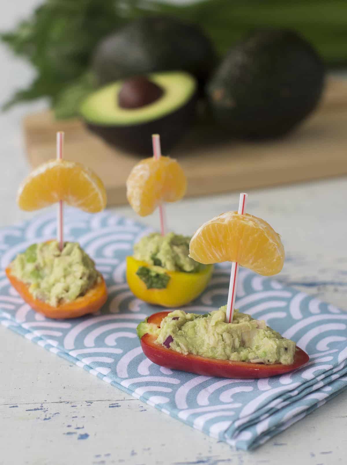 healthy tuna salad mini sweet pepper boats 