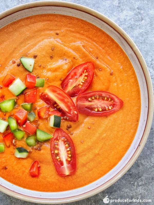 Red Pepper and Roasted Tomato Gazpacho