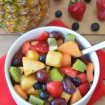Rainbow Fruit Salad with Honey Citrus Dressing