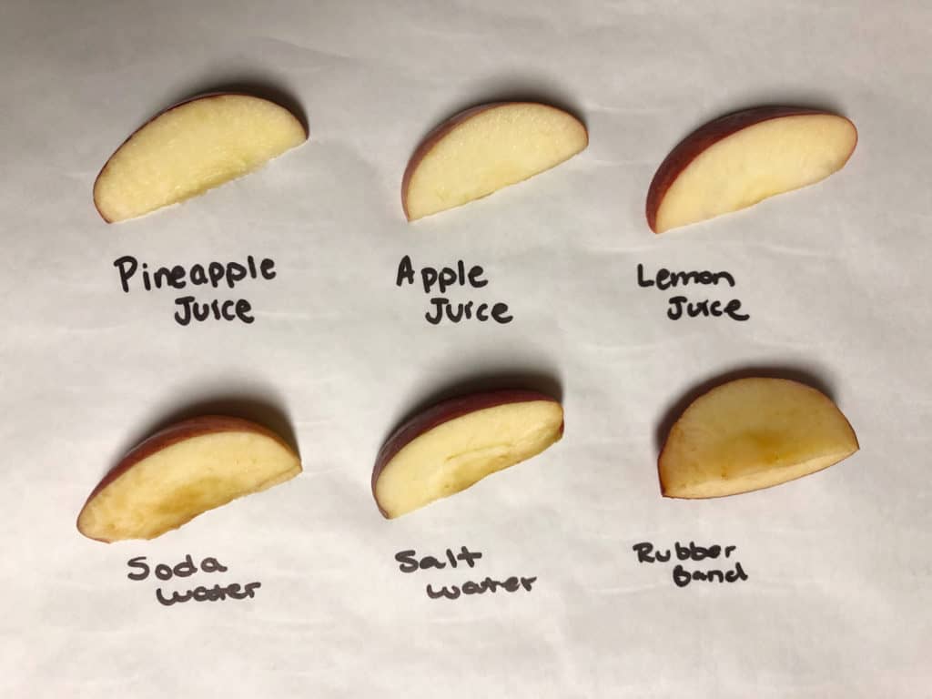 Apple sliced laid out with method written underneath