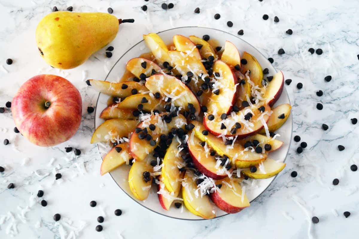 Easy Pear and Apple Dessert Nachos