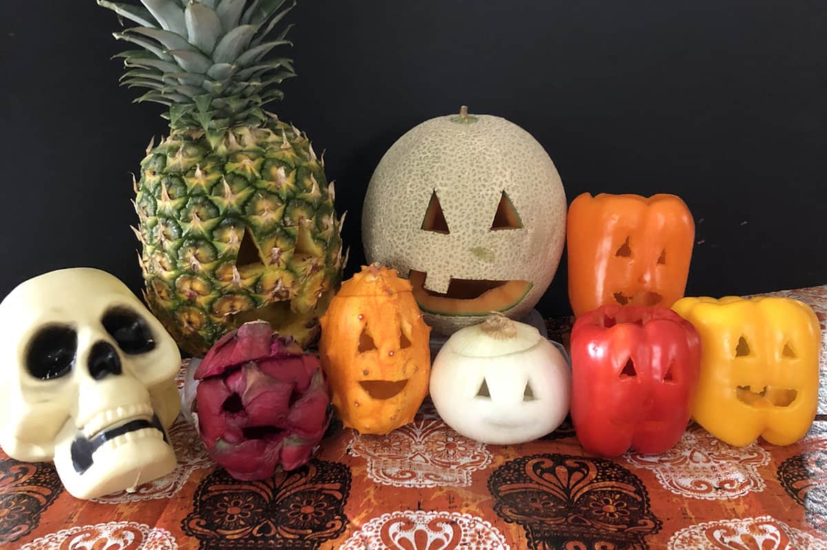 Halloween Fruit and Vegetable Carvings