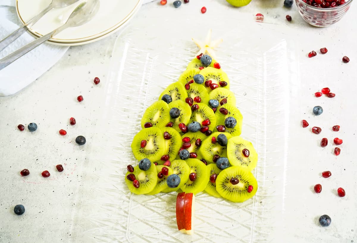 kiwi fruit Christmas tree platter 