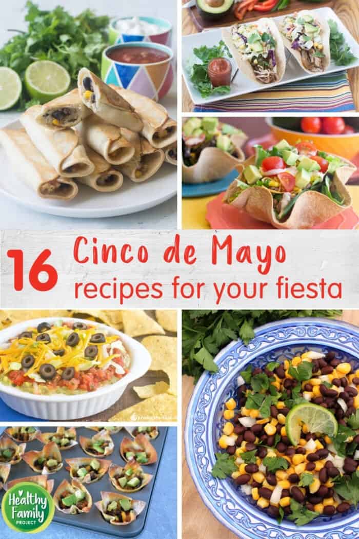 Collage of Cinco de Mayo recipes.