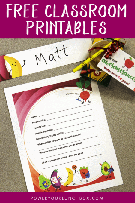 Free Classroom Printables; Free Teacher Printables | Healthy Family Project