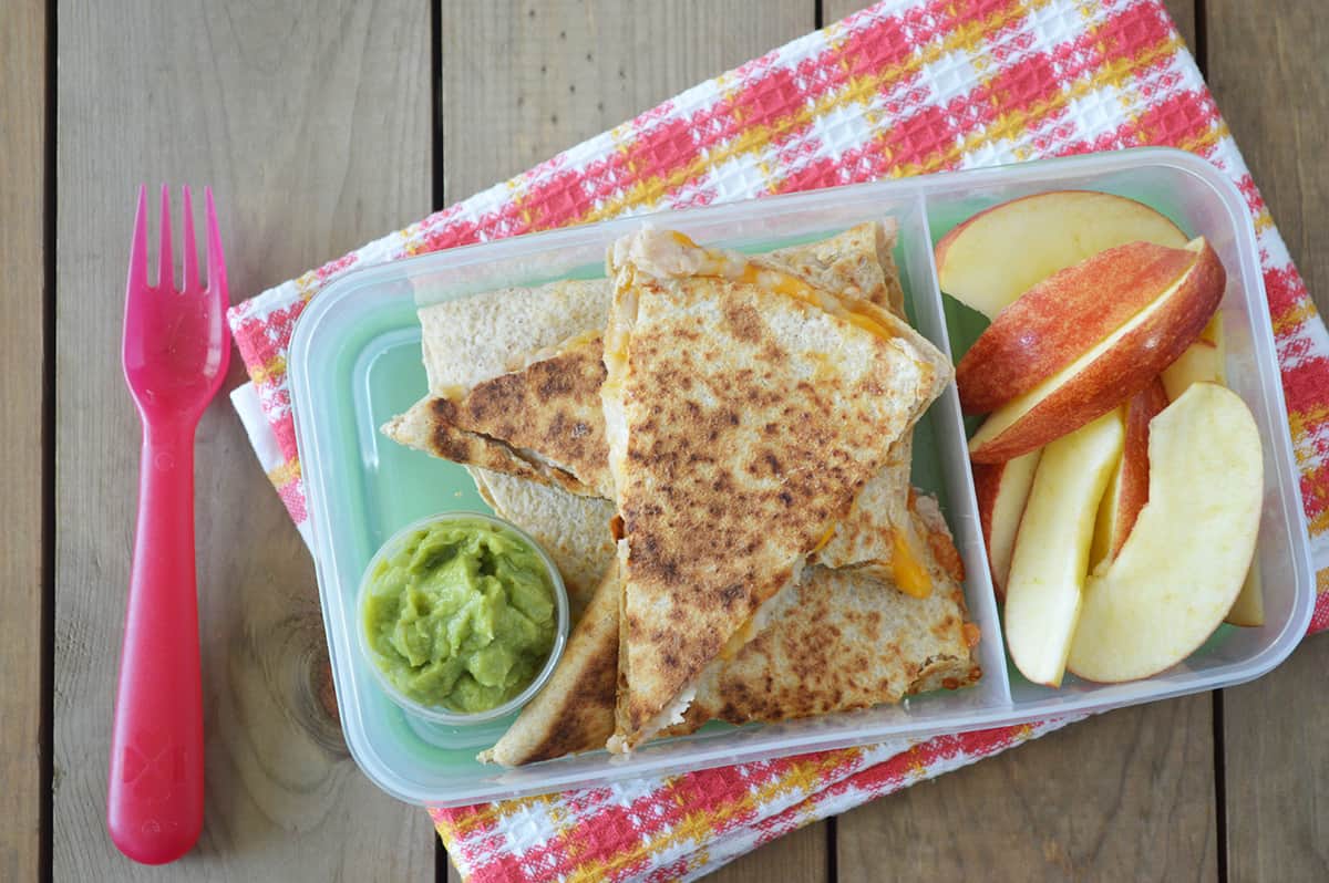 Cheese and Bean Quesadilla Bento Box  