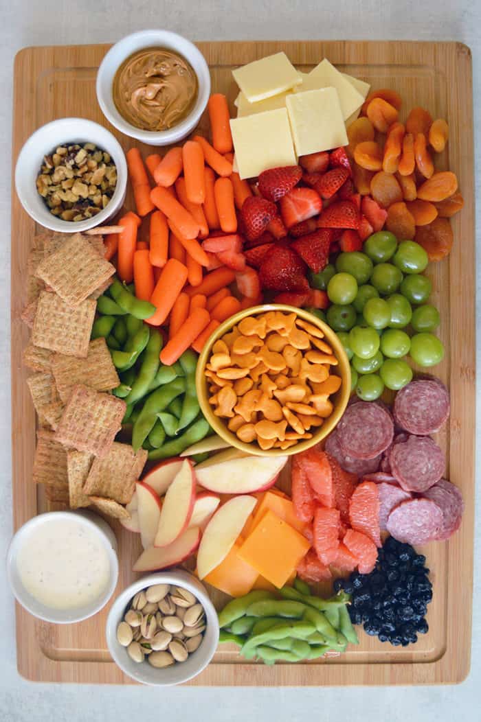 overhead of snack board