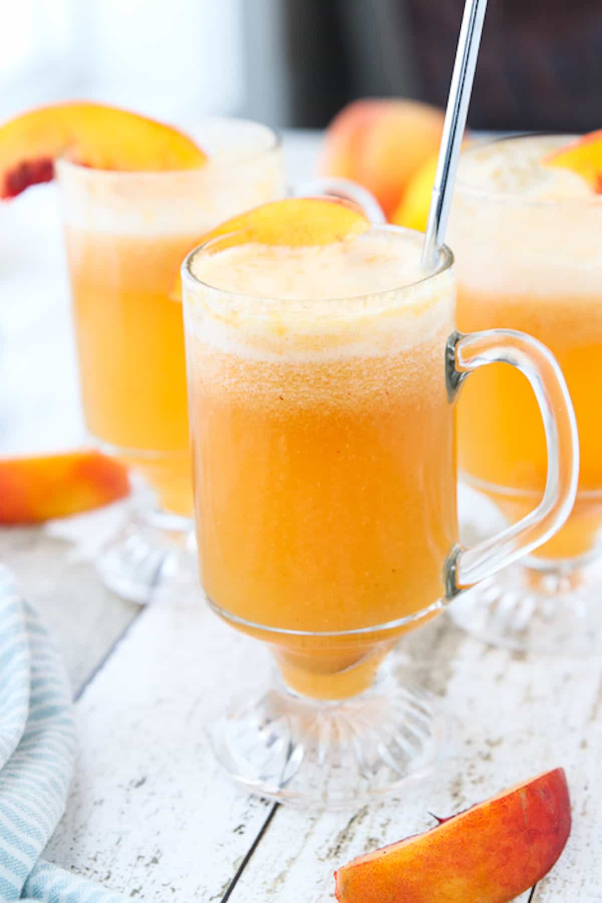 Peach Tea Sparkling Mocktail - Floured Frame