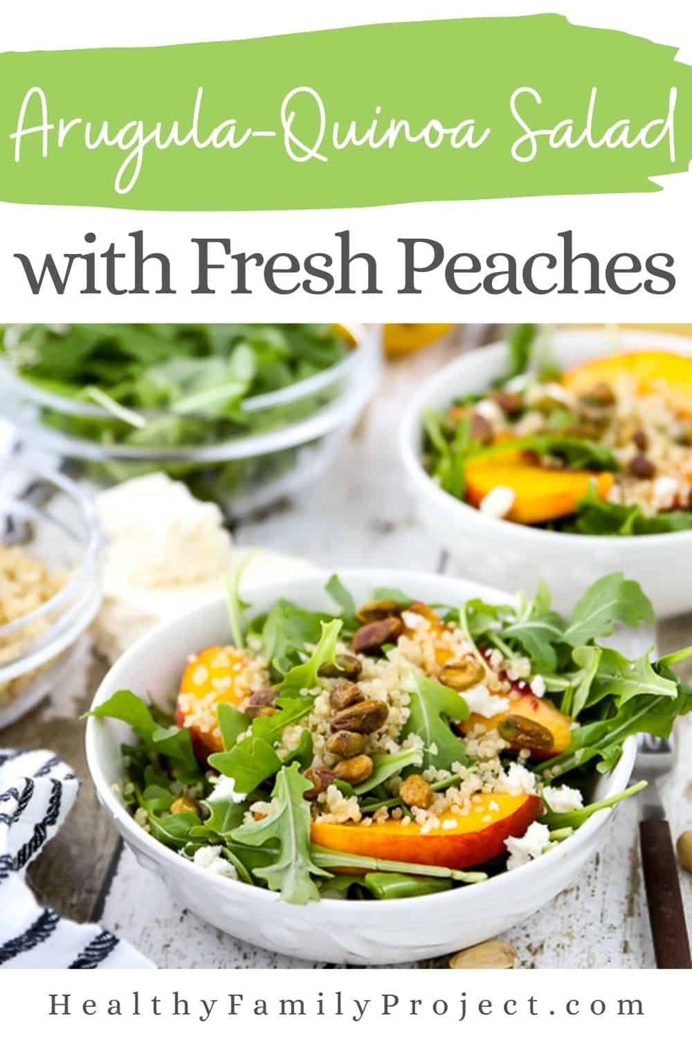 Healthy Arugula-Quinoa Salad with Fresh Peaches
