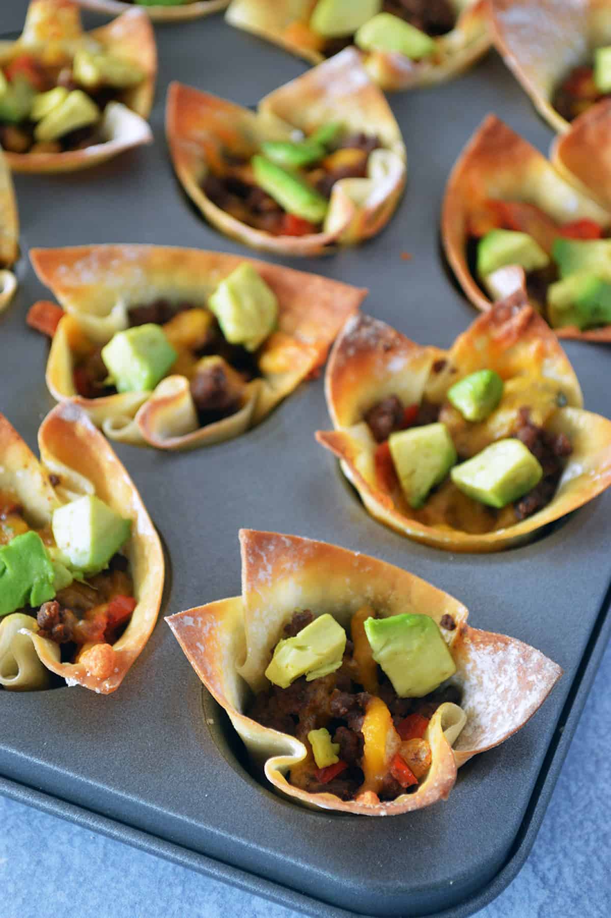 Mini Wonton Taco Cups Recipe | Produce for Kids