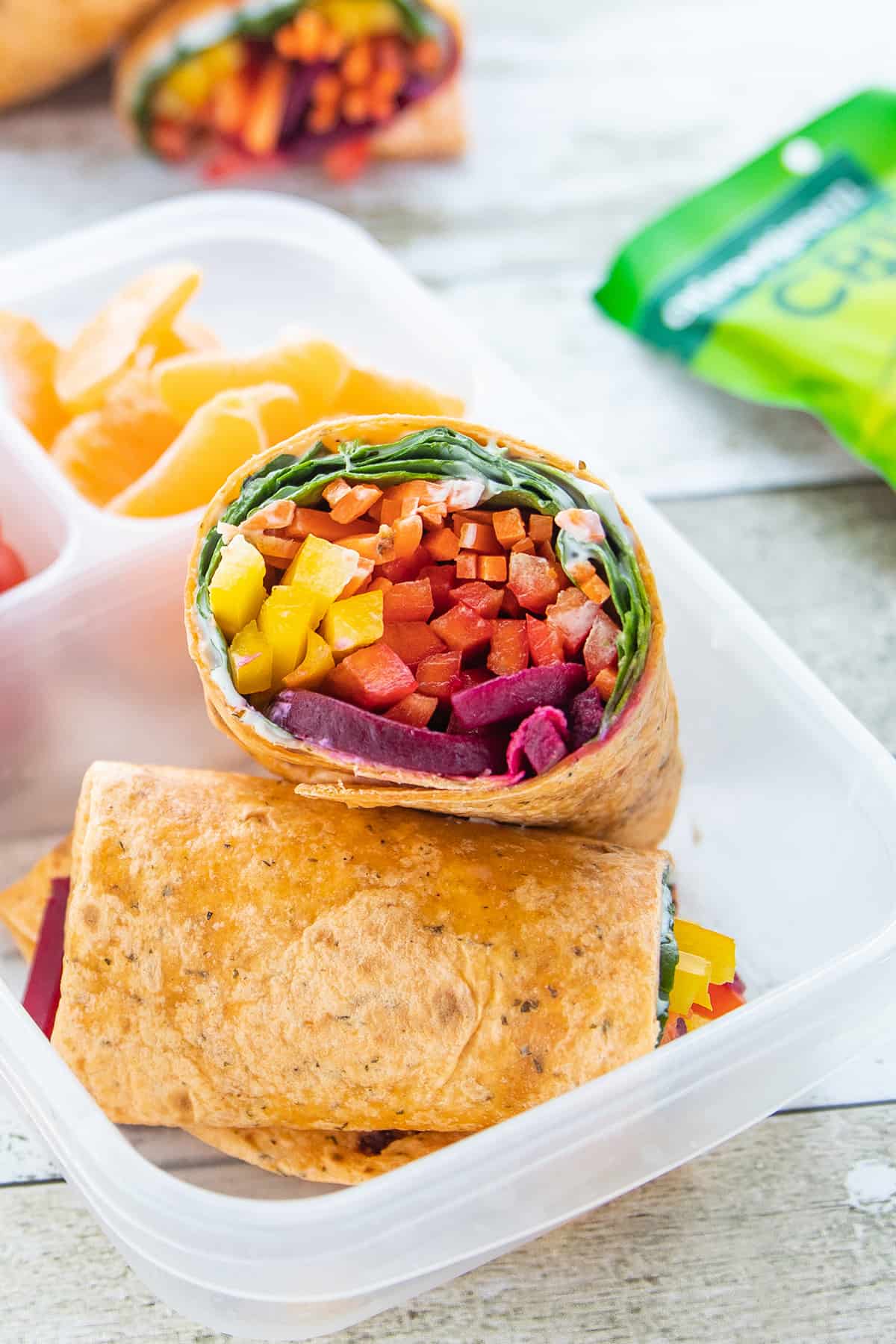 Vegetable wrap for lunchbox 