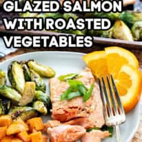 Sheet Pan Orange Soy Glazed Salmon with Roasted Vegetables
