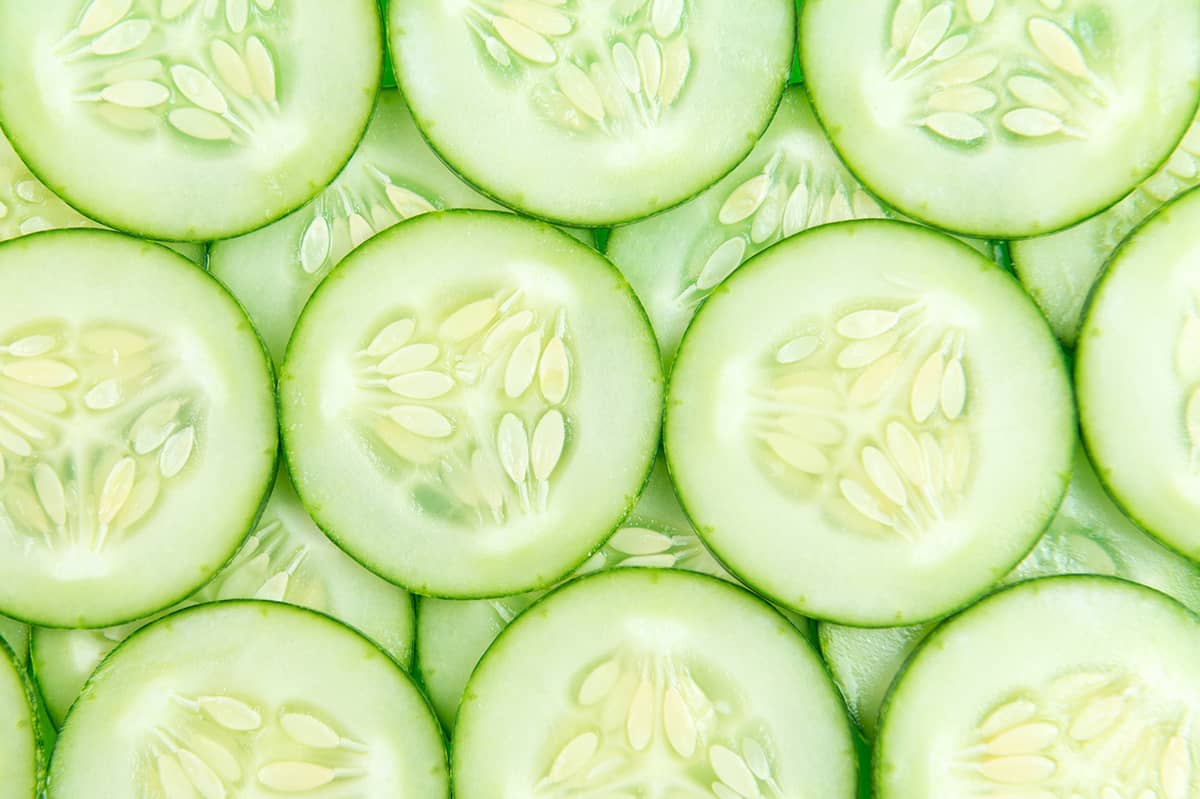 cucumber slices for bento box lunch 