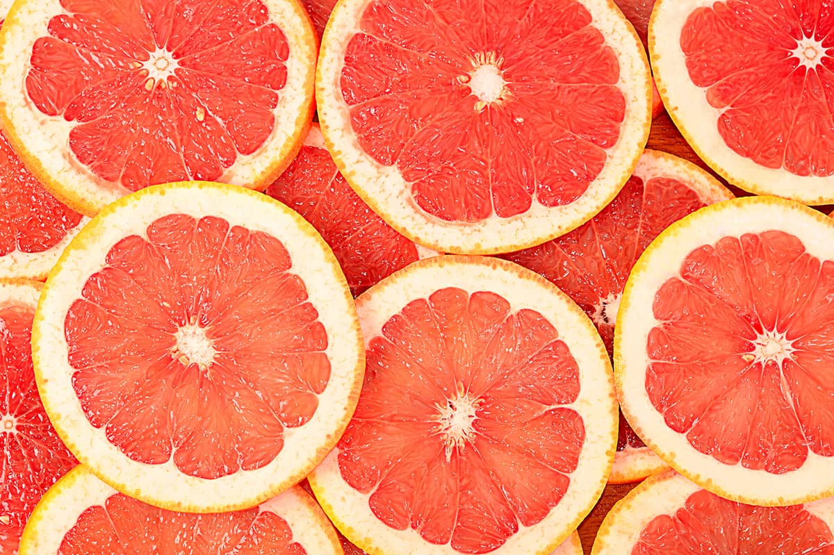 Sliced grapefruit background