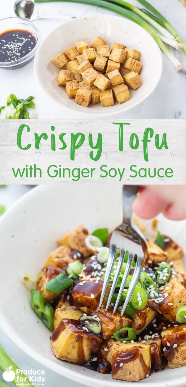 Crispy Baked Tofu with Ginger Soy Sauce