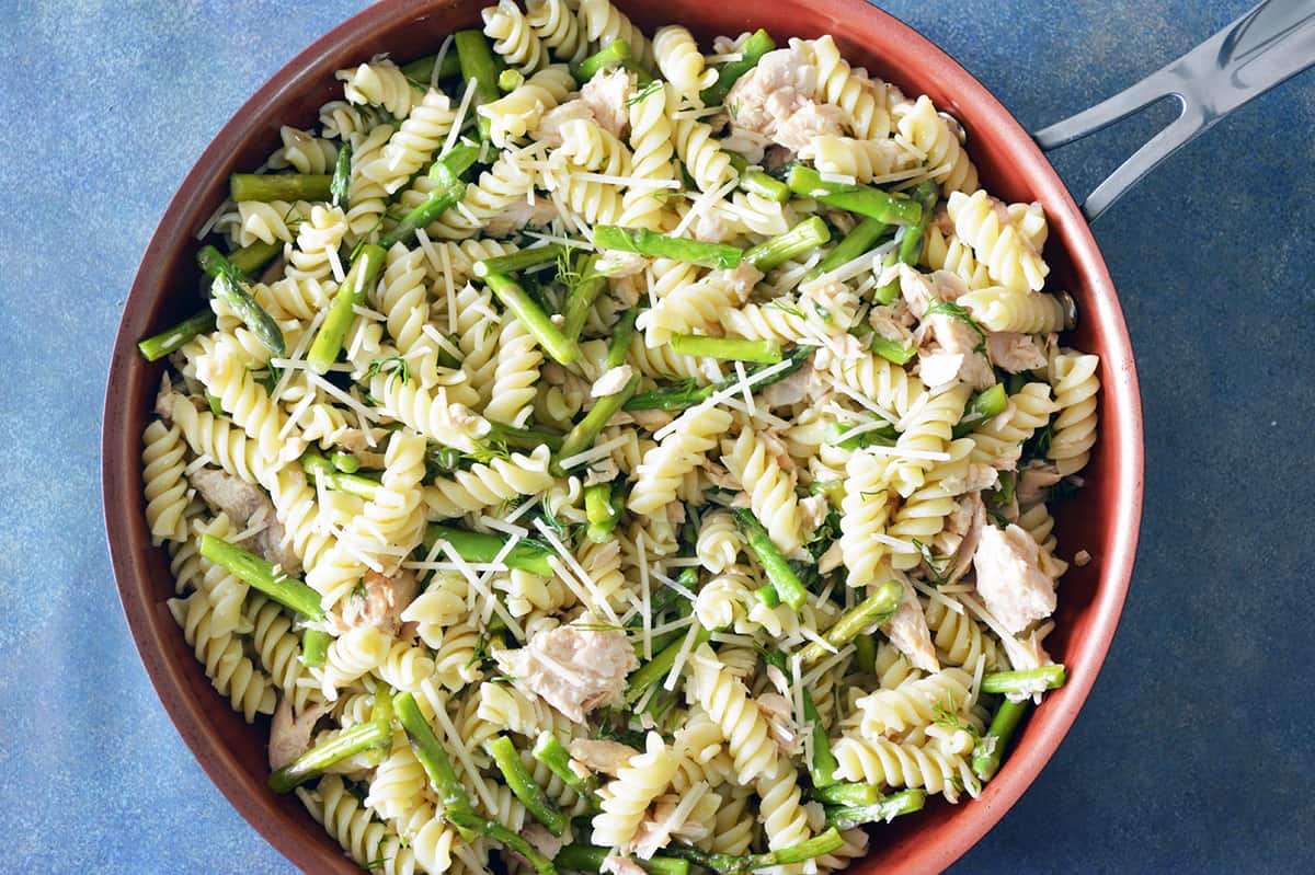 Lemon Dill Salmon Pasta with Asparagus | Healthy Family Project
