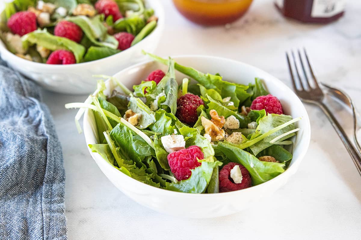 Mixed Greens Salad with Warm Walnut Dressing Recipe 