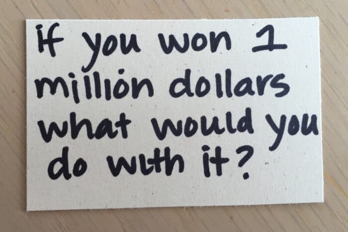 Conversation starter question written on paper