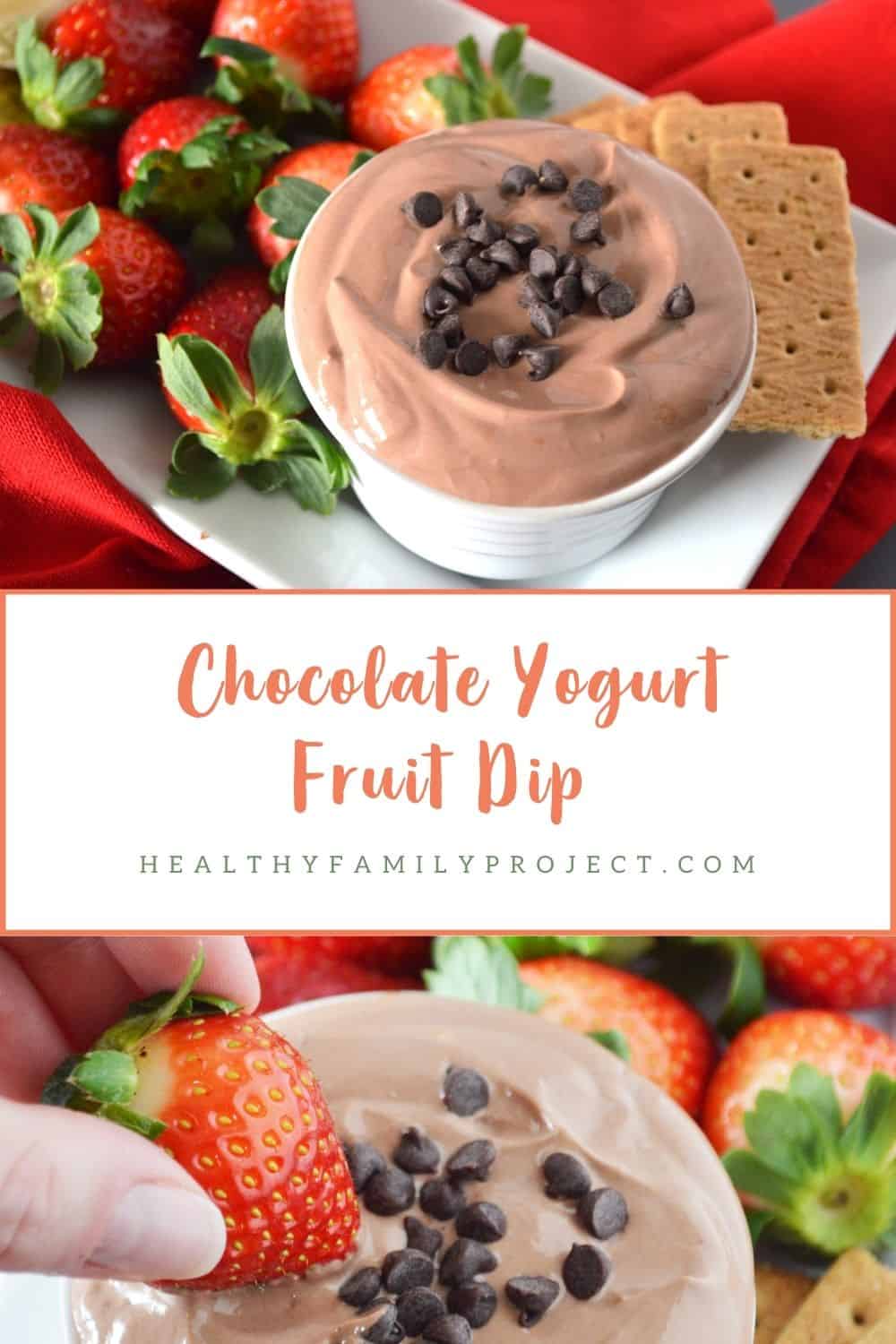 easy and healthy chocolate yogurt fruit dip