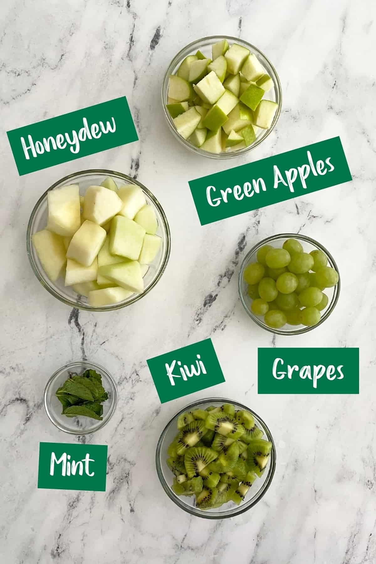 Green fruit salad ingredients 