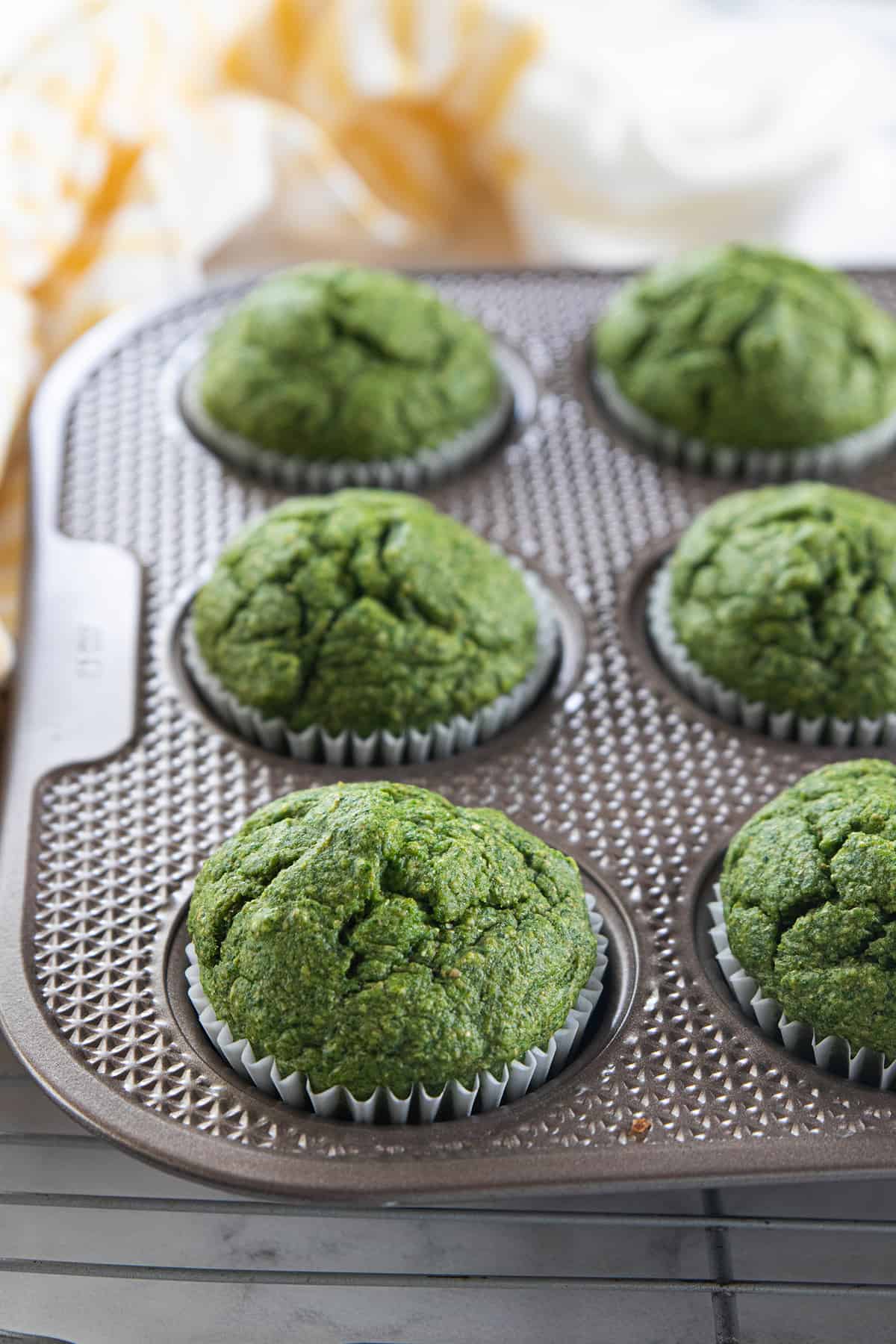 Tasty sweet spinach muffins