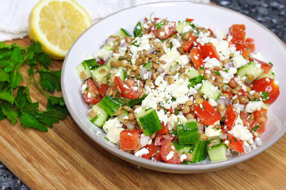 Healthy Mediterranean Lentil Salad