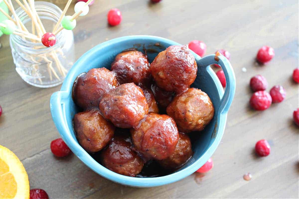 Easy Slow Cooker Cranberry Meatballs