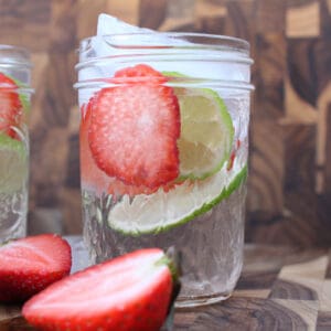 Strawberry lime infused water