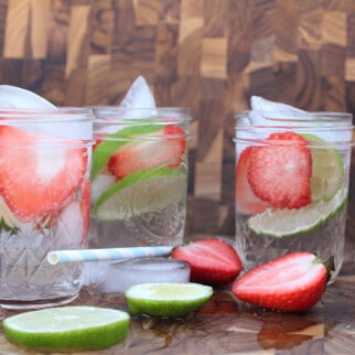 Strawberry lime infused water