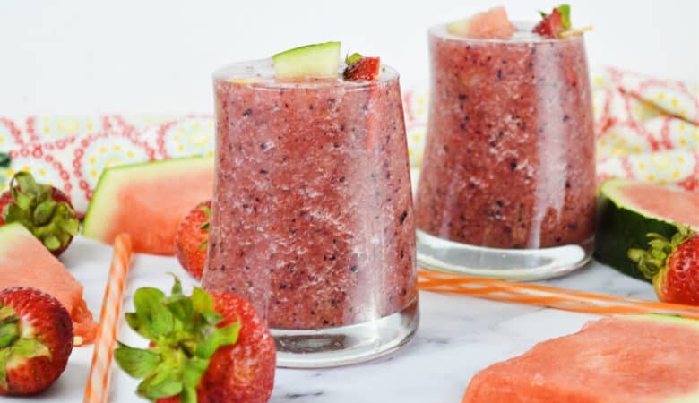 Strawberry Watermelon Fruit Slushies